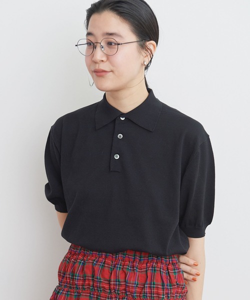 fig Ｌondon（フィグロンドン）の「●knit polo（ポロシャツ・レディース・ブラック/グリーン/イエロー・FREE）」の9枚目の写真