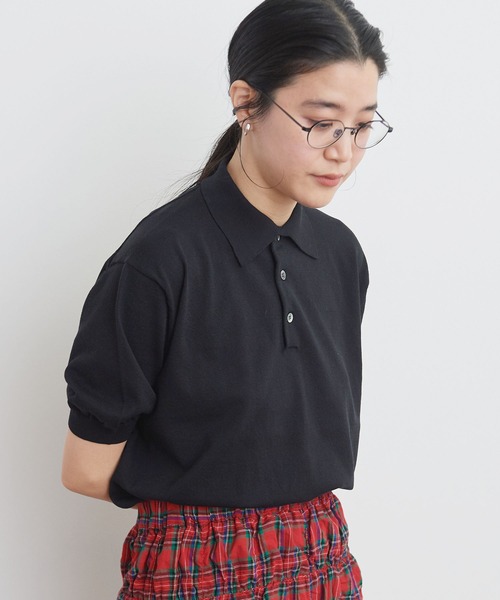 fig Ｌondon（フィグロンドン）の「●knit polo（ポロシャツ・レディース・ブラック/グリーン/イエロー・FREE）」の10枚目の写真