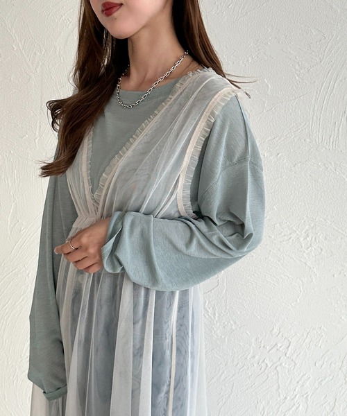 apres jour mignon(アプレジュールミニョン)の「スラブシアートップス【ZOZOTOWN限定アイテム】(Tシャツ/カットソー・レディース・ブルー/ブラック/パープル/ピンク/オフホワイト/グレー・フリー/X-LARGE)」の5枚目の写真