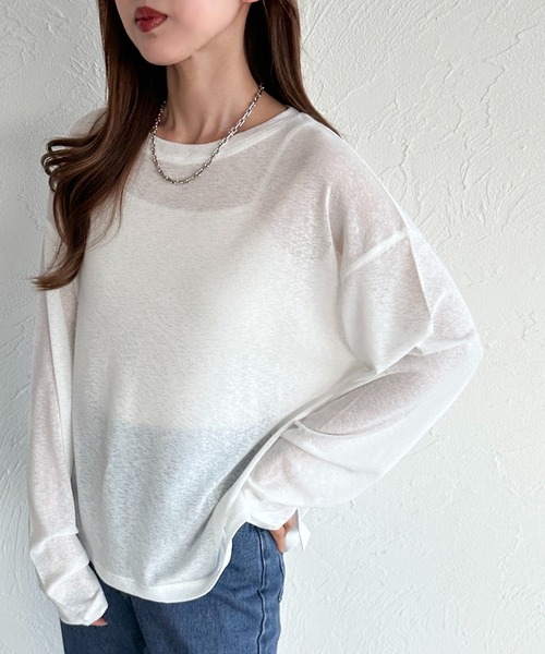 apres jour mignon(アプレジュールミニョン)の「スラブシアートップス【ZOZOTOWN限定アイテム】(Tシャツ/カットソー・レディース・ブルー/ブラック/パープル/ピンク/オフホワイト/グレー・フリー/X-LARGE)」の7枚目の写真