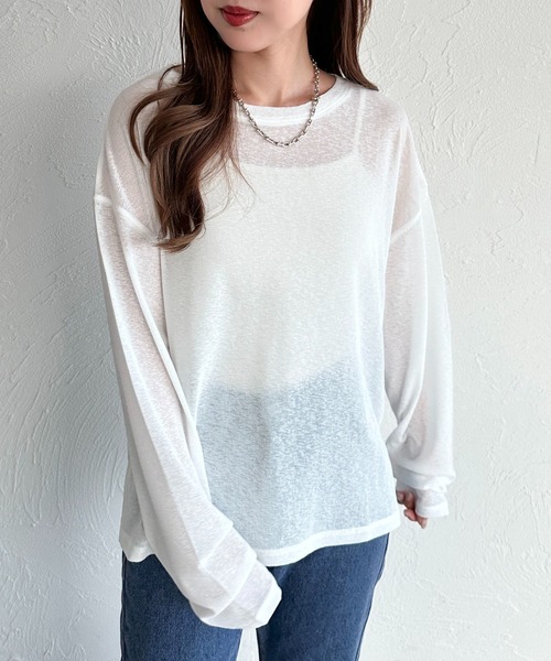 apres jour mignon(アプレジュールミニョン)の「スラブシアートップス【ZOZOTOWN限定アイテム】(Tシャツ/カットソー・レディース・ブルー/ブラック/パープル/ピンク/オフホワイト/グレー・フリー/X-LARGE)」の8枚目の写真