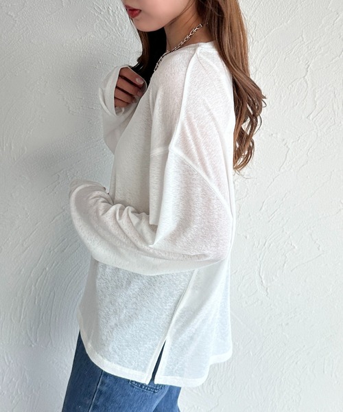 apres jour mignon(アプレジュールミニョン)の「スラブシアートップス【ZOZOTOWN限定アイテム】(Tシャツ/カットソー・レディース・ブルー/ブラック/パープル/ピンク/オフホワイト/グレー・フリー/X-LARGE)」の9枚目の写真