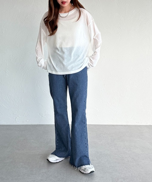apres jour mignon(アプレジュールミニョン)の「スラブシアートップス【ZOZOTOWN限定アイテム】(Tシャツ/カットソー・レディース・ブルー/ブラック/パープル/ピンク/オフホワイト/グレー・フリー/X-LARGE)」の11枚目の写真