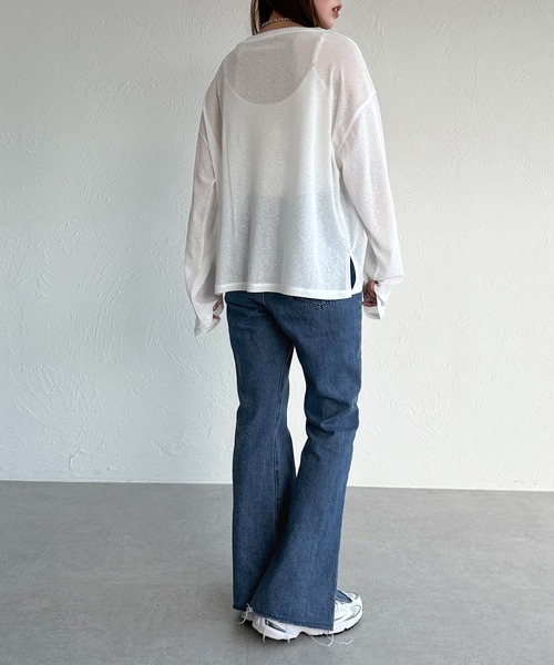 apres jour mignon(アプレジュールミニョン)の「スラブシアートップス【ZOZOTOWN限定アイテム】(Tシャツ/カットソー・レディース・ブルー/ブラック/パープル/ピンク/オフホワイト/グレー・フリー/X-LARGE)」の13枚目の写真