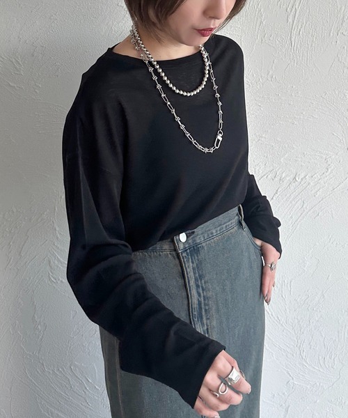 apres jour mignon(アプレジュールミニョン)の「スラブシアートップス【ZOZOTOWN限定アイテム】(Tシャツ/カットソー・レディース・ブルー/ブラック/パープル/ピンク/オフホワイト/グレー・フリー/X-LARGE)」の16枚目の写真