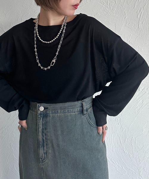 apres jour mignon(アプレジュールミニョン)の「スラブシアートップス【ZOZOTOWN限定アイテム】(Tシャツ/カットソー・レディース・ブルー/ブラック/パープル/ピンク/オフホワイト/グレー・フリー/X-LARGE)」の17枚目の写真