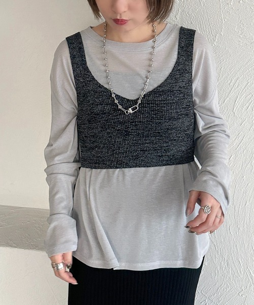 apres jour mignon(アプレジュールミニョン)の「スラブシアートップス【ZOZOTOWN限定アイテム】(Tシャツ/カットソー・レディース・ブルー/ブラック/パープル/ピンク/オフホワイト/グレー・フリー/X-LARGE)」の21枚目の写真