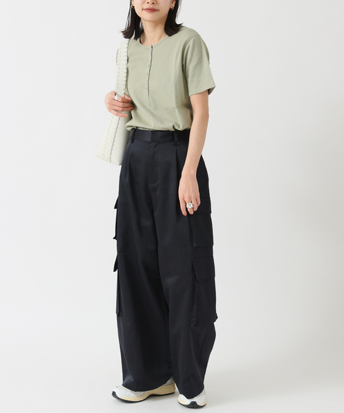 JOURNAL STANDARD(ジャーナルスタンダード)の「汗ジミ防止サーマルヘンリーネックプルオーバー(Tシャツ/カットソー・レディース・ライトグリーン/アイボリー/ブラック系その他/ホワイト・FREE)」の17枚目の写真