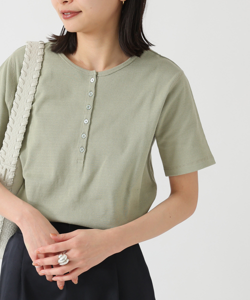 JOURNAL STANDARD(ジャーナルスタンダード)の「汗ジミ防止サーマルヘンリーネックプルオーバー(Tシャツ/カットソー・レディース・ライトグリーン/アイボリー/ブラック系その他/ホワイト・FREE)」の19枚目の写真