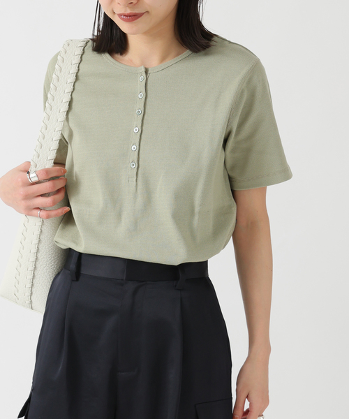 JOURNAL STANDARD(ジャーナルスタンダード)の「汗ジミ防止サーマルヘンリーネックプルオーバー(Tシャツ/カットソー・レディース・ライトグリーン/アイボリー/ブラック系その他/ホワイト・FREE)」の20枚目の写真
