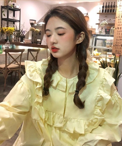 Mayree（メイリー）の「【Mayree】フリルブラウス（シャツ/ブラウス・レディース・ホワイト/イエロー・X-LARGE/LARGE/MEDIUM/SMALL）」の9枚目の写真