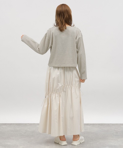 LAKOLE（ラコレ）の「ワッフルリボンカーディガン / 113777（カーディガン/ボレロ・レディース・イエロー/ブラック/ホワイト×ブラック・SMALL/MEDIUM）」の6枚目の写真