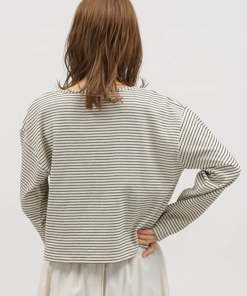 LAKOLE（ラコレ）の「ワッフルリボンカーディガン / 113777（カーディガン/ボレロ・レディース・イエロー/ブラック/ホワイト×ブラック・SMALL/MEDIUM）」の9枚目の写真