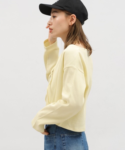 LAKOLE（ラコレ）の「ワッフルリボンカーディガン / 113777（カーディガン/ボレロ・レディース・イエロー/ブラック/ホワイト×ブラック・SMALL/MEDIUM）」の20枚目の写真