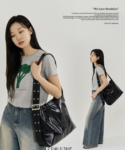 3.3 Field Trip （3.3フィールドトリップ）の「3.3 Field Trip／ショルダーバック  2118454（トートバッグ・レディース・ブラック/カーキ・FREE）」の3枚目の写真