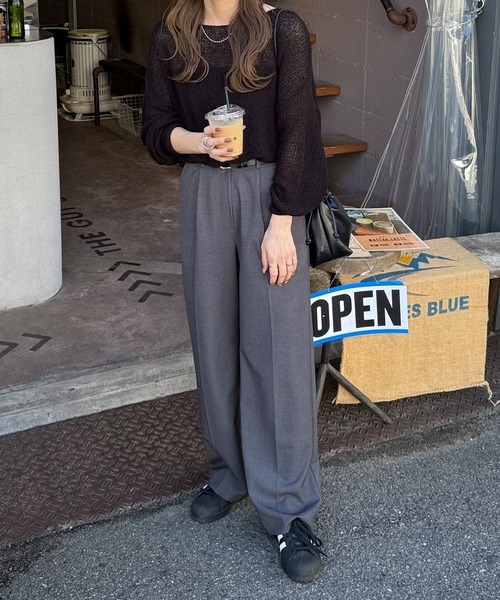 LE MORE(リモア)の「ルーズシアーニットプルオーバー(ニット/セーター・レディース・ブラック/ブラウン/アイボリー/ブルー/ピンク・FREE)」の9枚目の写真