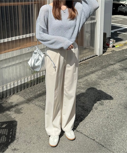 LE MORE(リモア)の「ルーズシアーニットプルオーバー(ニット/セーター・レディース・ブラック/ブラウン/アイボリー/ブルー/ピンク・FREE)」の14枚目の写真