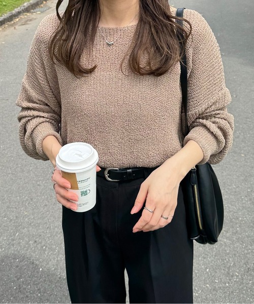 LE MORE(リモア)の「ルーズシアーニットプルオーバー(ニット/セーター・レディース・ブラック/ブラウン/アイボリー/ブルー/ピンク・FREE)」の17枚目の写真