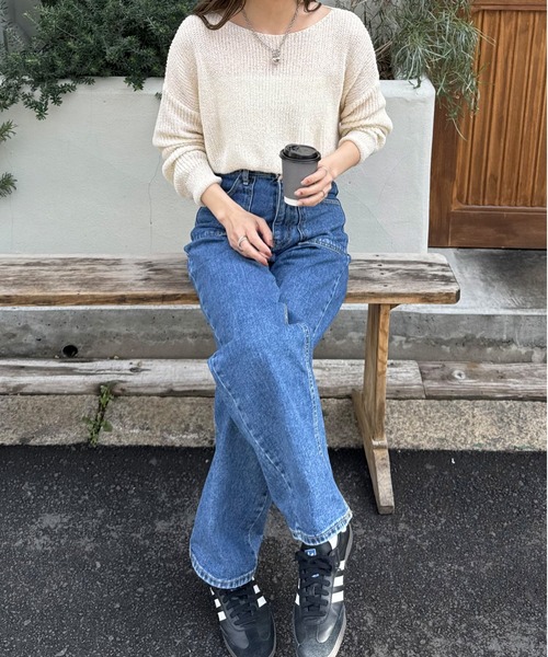 LE MORE(リモア)の「ルーズシアーニットプルオーバー(ニット/セーター・レディース・ブラック/ブラウン/アイボリー/ブルー/ピンク・FREE)」の20枚目の写真