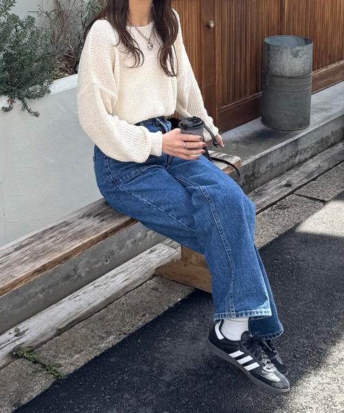 LE MORE(リモア)の「ルーズシアーニットプルオーバー(ニット/セーター・レディース・ブラック/ブラウン/アイボリー/ブルー/ピンク・FREE)」の21枚目の写真