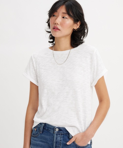 Levi's(リーバイス)の「Levi's/リーバイス MARGOT Tシャツ ホワイト EGRET(Tシャツ/カットソー・レディース・ホワイト・XS/S/M)」の1枚目の写真