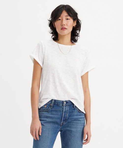 Levi's(リーバイス)の「Levi's/リーバイス MARGOT Tシャツ ホワイト EGRET(Tシャツ/カットソー・レディース・ホワイト・XS/S/M)」の8枚目の写真