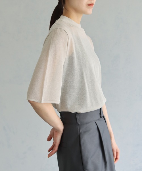 &g'aime（アンジェム）の「【&g’aime】ラメシアーニットプルオーバー（ニット/セーター・レディース・ブルー/グレー/ブラック/ベージュ・FREE）」の21枚目の写真