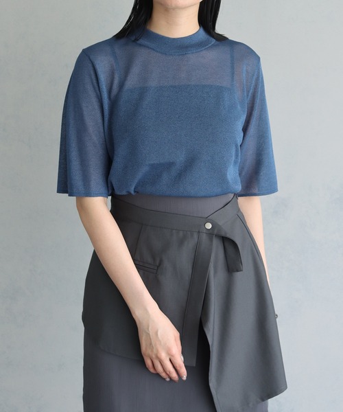 &g'aime（アンジェム）の「【&g’aime】ラメシアーニットプルオーバー（ニット/セーター・レディース・ブルー/グレー/ブラック/ベージュ・FREE）」の15枚目の写真