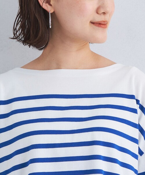 green label relaxing（グリーンレーベルリラクシング）の「パネルボーダー プルオーバー 5分袖 Tシャツ（Tシャツ/カットソー・レディース・コバルトブルー/ピンク/グレー・FREE）」の14枚目の写真