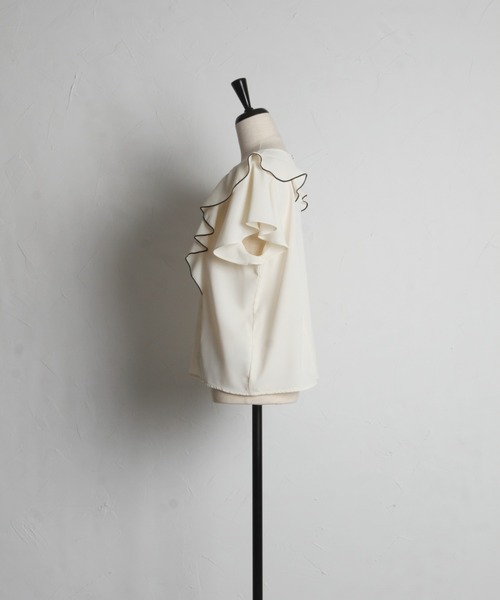 tocco closet（トッコ　クローゼット）の「配色ラッフルフリル×タックブラウス（シャツ/ブラウス・レディース・サックスブルー/アイボリー・M）」の15枚目の写真