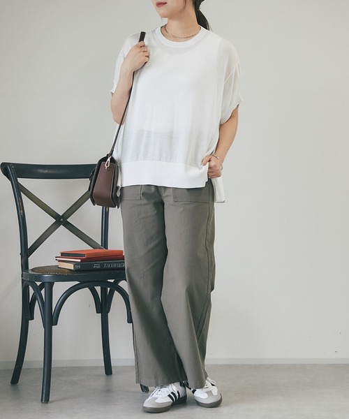 un dix cors（アンディコール）の「《ベーシック・二の腕カバー》バンザイニット（パーカー・レディース・ブラック/オフホワイト・FREE）」の4枚目の写真