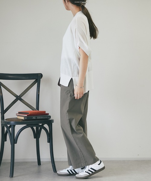 un dix cors（アンディコール）の「《ベーシック・二の腕カバー》バンザイニット（パーカー・レディース・ブラック/オフホワイト・FREE）」の5枚目の写真