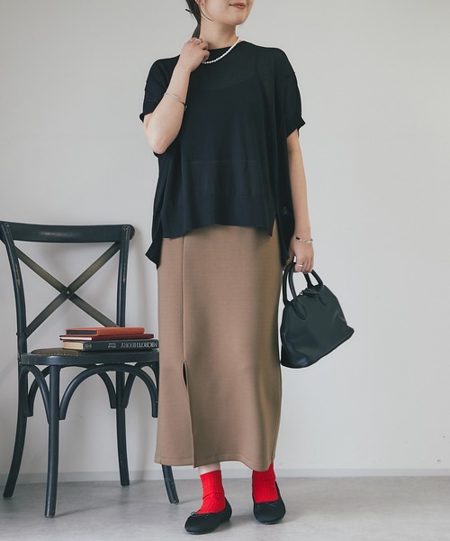 un dix cors（アンディコール）の「《ベーシック・二の腕カバー》バンザイニット（パーカー・レディース・ブラック/オフホワイト・FREE）」の19枚目の写真