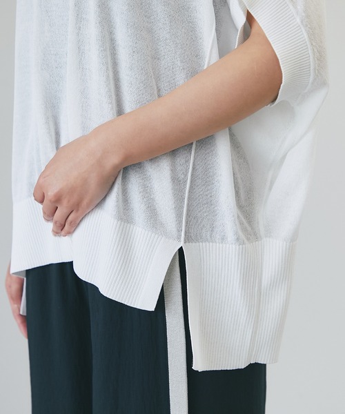 un dix cors（アンディコール）の「《ベーシック・二の腕カバー》バンザイニット（パーカー・レディース・ブラック/オフホワイト・FREE）」の17枚目の写真