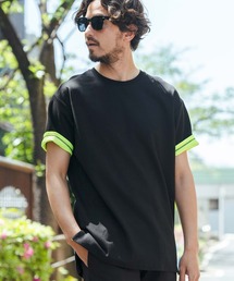 mt9104-The lining of a sleeve color scheme design T-shirt Tシャツ