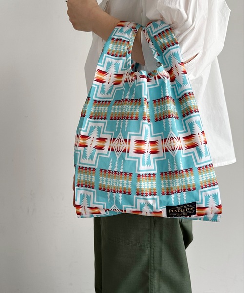 PENDLETON(ペンドルトン)の「ST:PENDLETON / PACKABLE SHOPPER ペンドルトン パッカブルショッパー(エコバッグ/サブバッグ・レディース・ターコイズブルー/ベージュ/オフホワイト・ONE SIZE)」の15枚目の写真