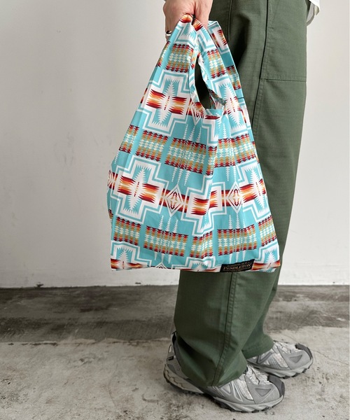 PENDLETON(ペンドルトン)の「ST:PENDLETON / PACKABLE SHOPPER ペンドルトン パッカブルショッパー(エコバッグ/サブバッグ・レディース・ターコイズブルー/ベージュ/オフホワイト・ONE SIZE)」の14枚目の写真