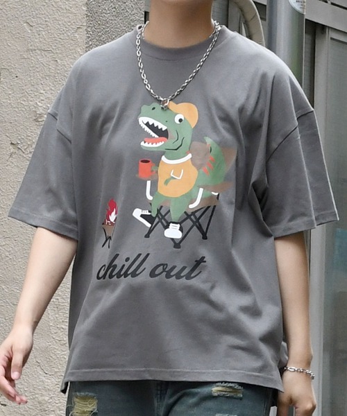 Starting Over(スターティングオーバー)の「dinosaur print T-shirt/オーバーサイズ 恐竜 プリント 半袖Tシャツ(Tシャツ/カットソー・メンズ・ブラック系その他2/グレー系その他/ホワイト系その他2/ブラック系その他/ブラック/ブラック系その他3/ホワイト系その他3/ホワイト系その他/グレー系その他3/グレー系その他2/チャコール/ホワイト・M/XL/L)」の11枚目の写真