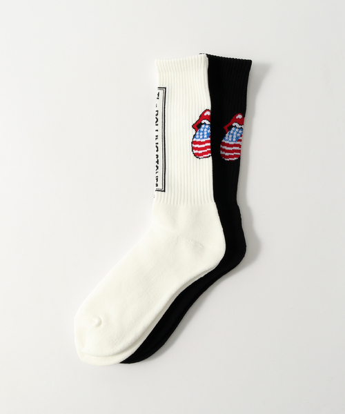 JOURNAL STANDARD relume（ジャーナルスタンダード　レリューム）の「THE ROLLING STONES / ローリングストーンズ  2pack ソックス（ソックス/靴下・メンズ・ホワイト/ホワイト系その他・LARGE）」の3枚目の写真