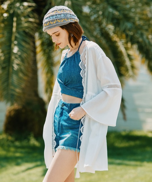 セール】楊柳×レース 羽織り F【San-ai Resort（サンアイリゾート