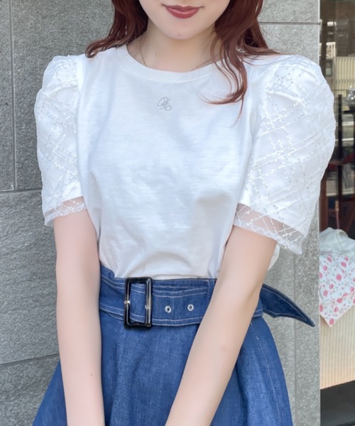 TORTE(トルテ)の「スパンコールチュール袖Tシャツ(Tシャツ/カットソー・レディース・ホワイト/ブラック/ブルー・FREE)」の18枚目の写真