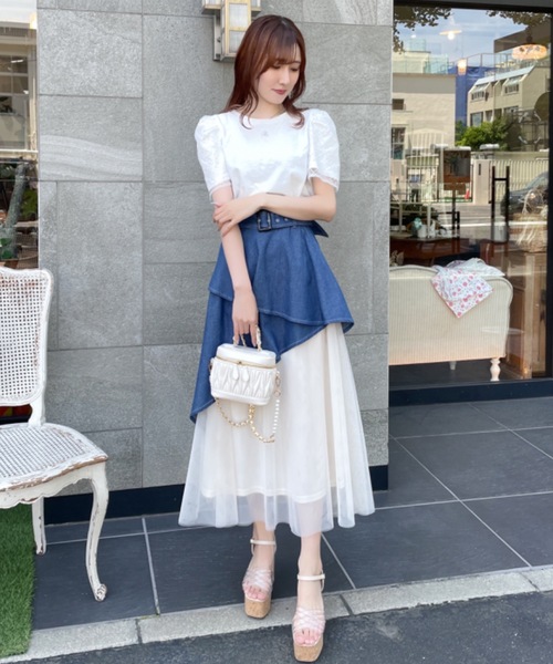 TORTE(トルテ)の「スパンコールチュール袖Tシャツ(Tシャツ/カットソー・レディース・ホワイト/ブラック/ブルー・FREE)」の21枚目の写真