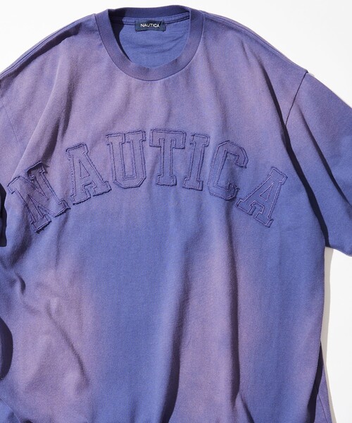 NAUTICA（ノーティカ）の「NAUTICA/ノーティカ Garment Dyed Arch Logo S/S Tee/ガーメントダイ アーチロゴ ショートスリーブTシャツ（Tシャツ/カットソー・メンズ・チャコールグレー/パープル/ブラウン/ネイビー・SMALL/MEDIUM/LARGE/X-LARGE）」の4枚目の写真