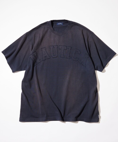 NAUTICA（ノーティカ）の「NAUTICA/ノーティカ Garment Dyed Arch Logo S/S Tee/ガーメントダイ アーチロゴ ショートスリーブTシャツ（Tシャツ/カットソー・メンズ・チャコールグレー/パープル/ブラウン/ネイビー・SMALL/MEDIUM/LARGE/X-LARGE）」の5枚目の写真