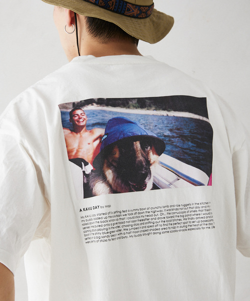 KAVU（カブー）の「KAVU / カブー 別注 Chillba Dog T-SH（Tシャツ/カットソー・メンズ・ブラック/ホワイト・MEDIUM/LARGE/X-LARGE）」の9枚目の写真