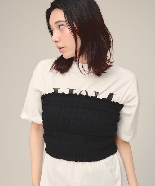 eL（エル）の「【eL】Jacquard Bare/135580（その他トップス・レディース・ブラック/オフホワイト・FREE）」の2枚目の写真