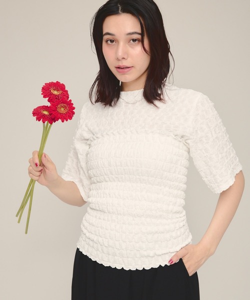 eL（エル）の「【eL】Jacquard Bare/135580（その他トップス・レディース・ブラック/オフホワイト・FREE）」の20枚目の写真