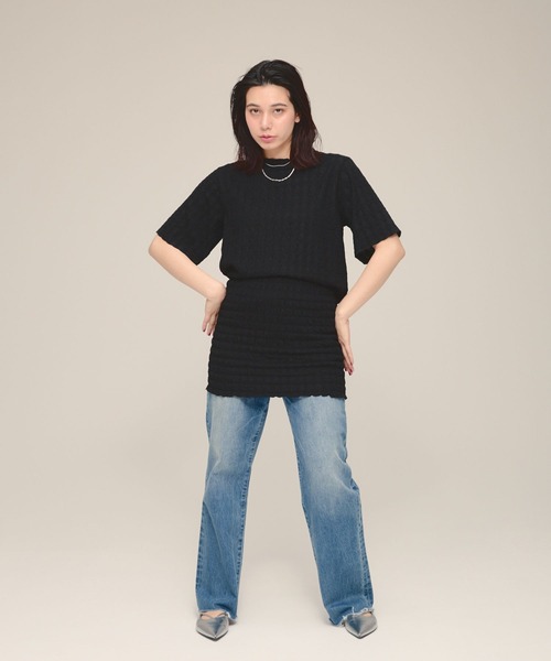 eL（エル）の「【eL】Jacquard Bare/135580（その他トップス・レディース・ブラック/オフホワイト・FREE）」の11枚目の写真