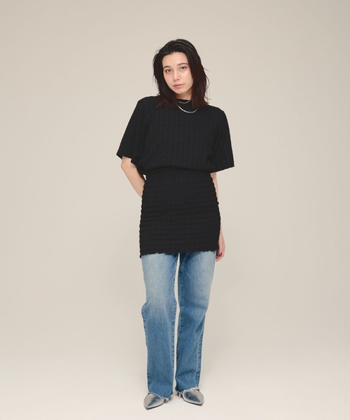 eL（エル）の「【eL】Jacquard Bare/135580（その他トップス・レディース・ブラック/オフホワイト・FREE）」の8枚目の写真