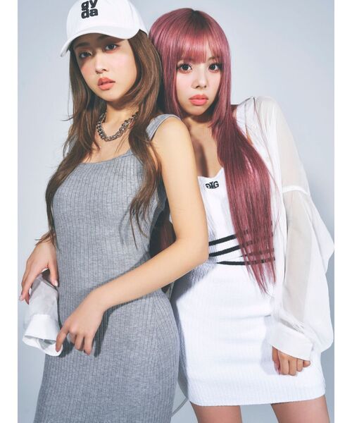 GYDA（ジェイダ）の「ラインパイルニット スカートライクショートパンツ（スカート・レディース・ブラック/オフホワイト・FREE）」の20枚目の写真